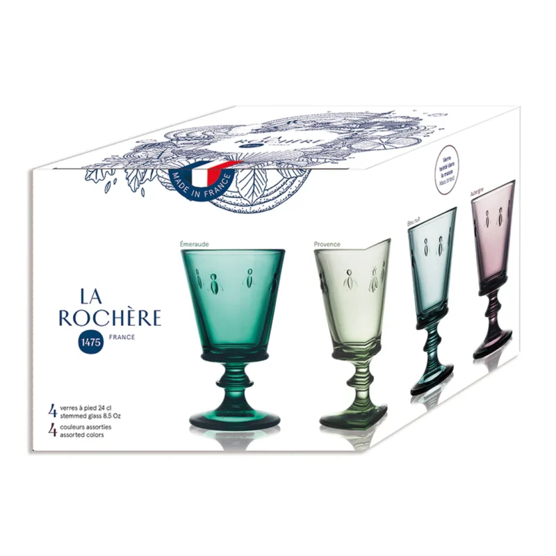 La Rochere Bee Wine Glasses. Mixed Set of 4