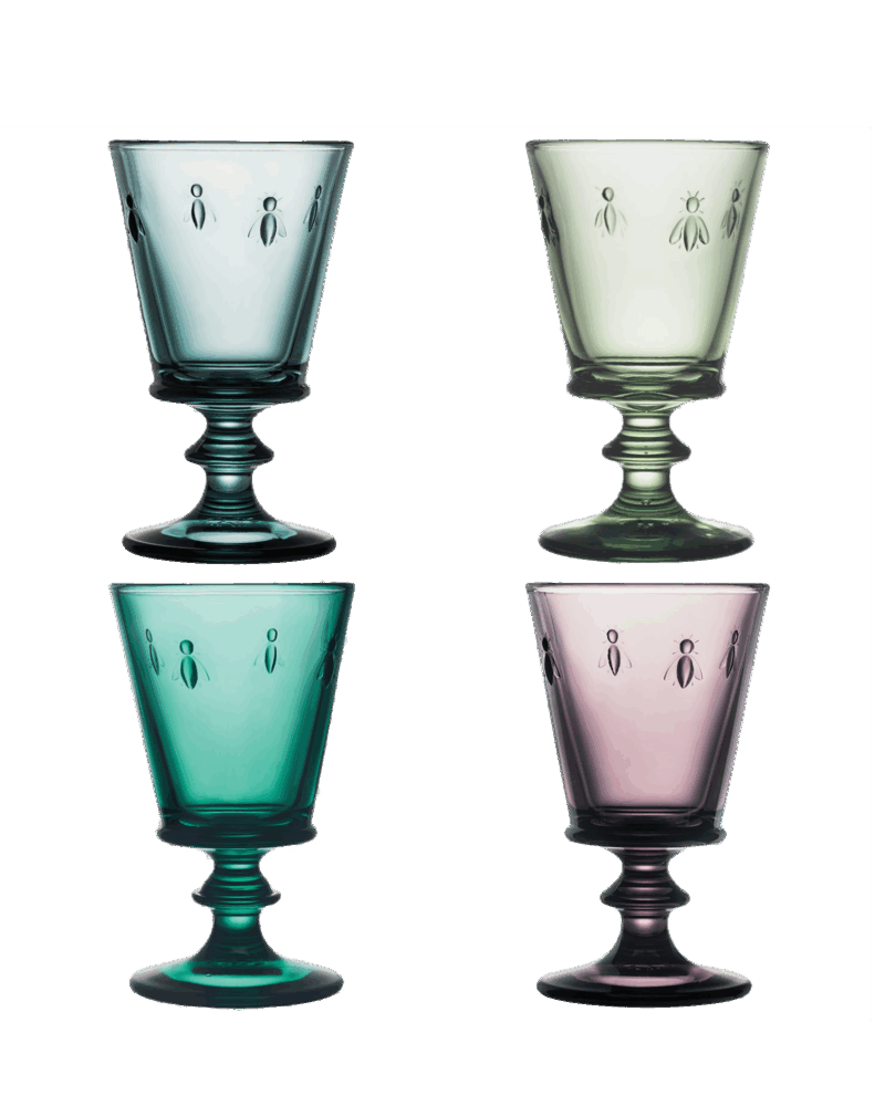 La Rochere Bee Wine Glasses. Mixed Set of 4