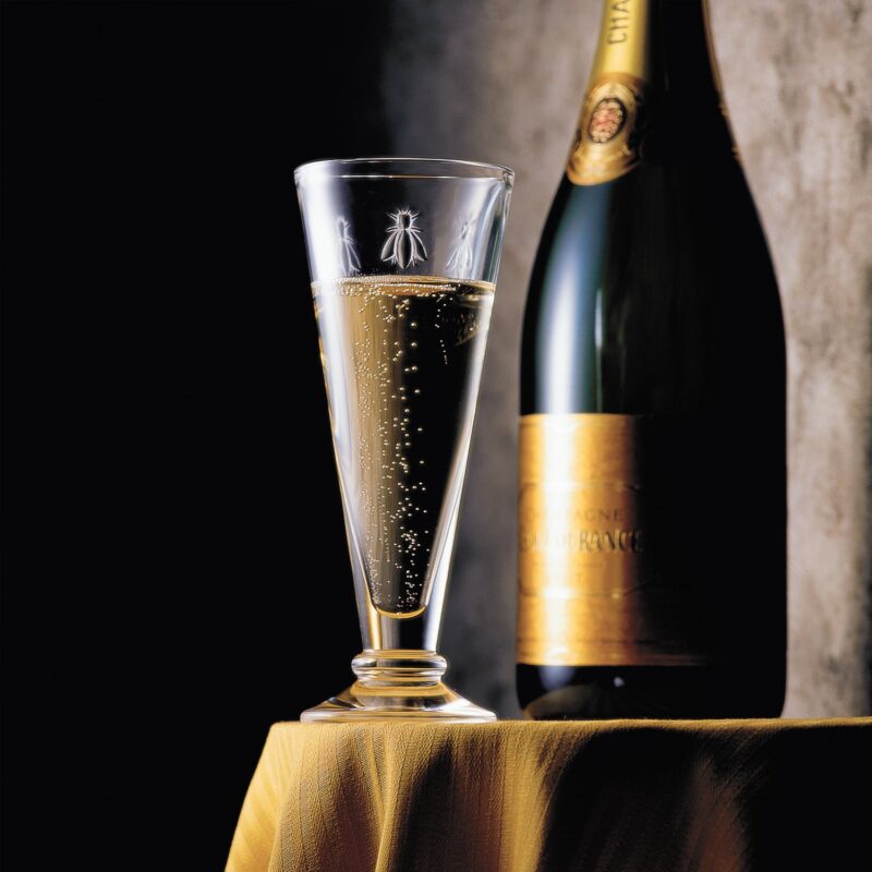 La Rochere Bee Champagne Flute With Champagne Bottle