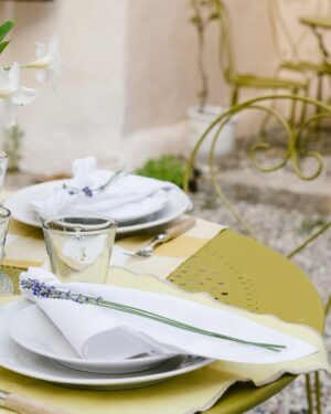 La Rochere Bee Tall Tumbler Clear Outdoor Setting