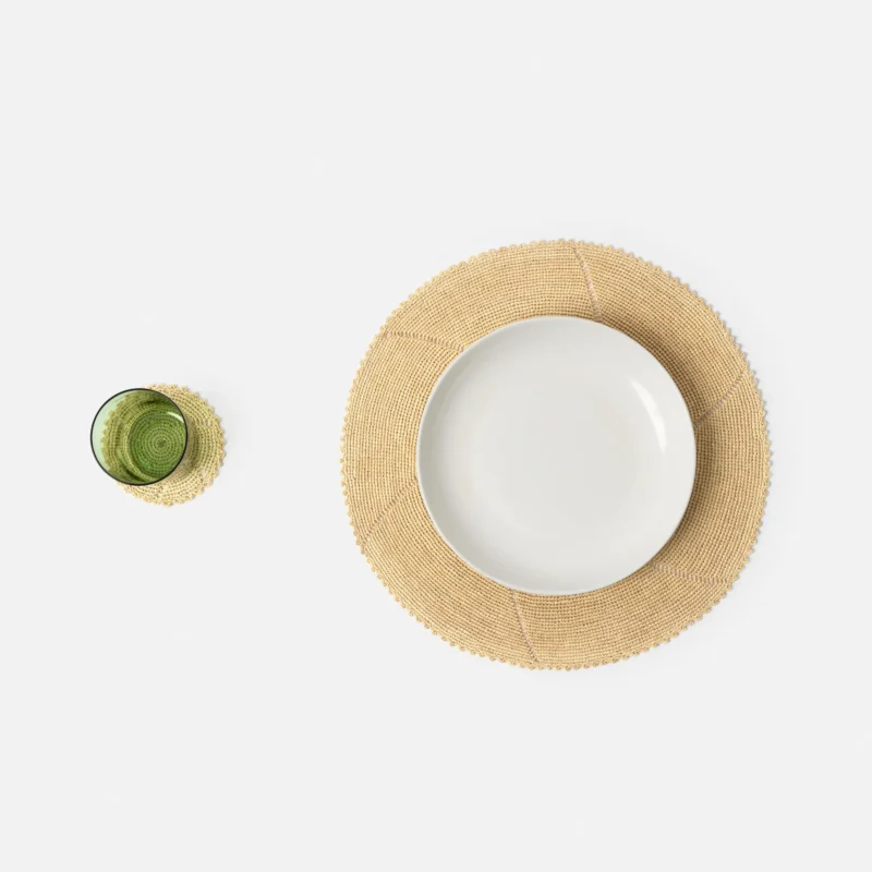 Akora-raffia-round-placemat-handcrafted-2 Akora Placemat