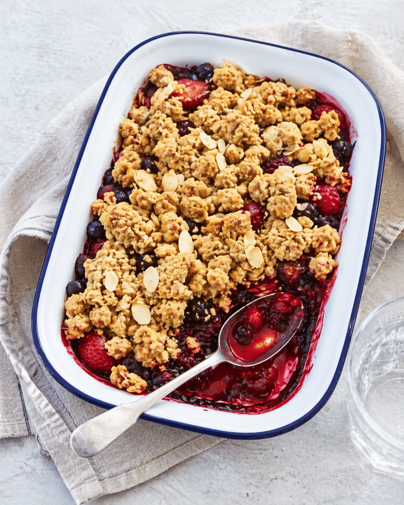 Berry Crumble in Falcon Pie Dish