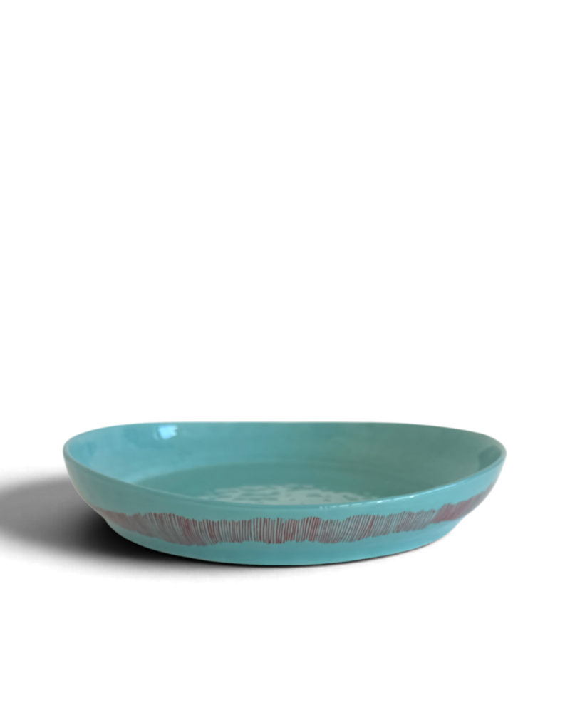 Ottolenghi FEAST Deep Serving Bowl - Azure with Red Stripes