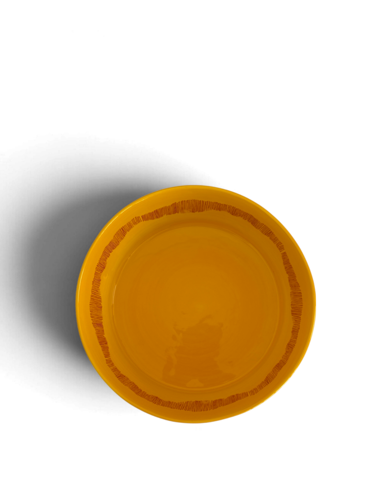 Ottolenghi by Serax Feast Salad Bowl - Yellow with Red Stripes Ottolenghi FEAST Salad Bowl – Sunny Yellow with Red Stripes