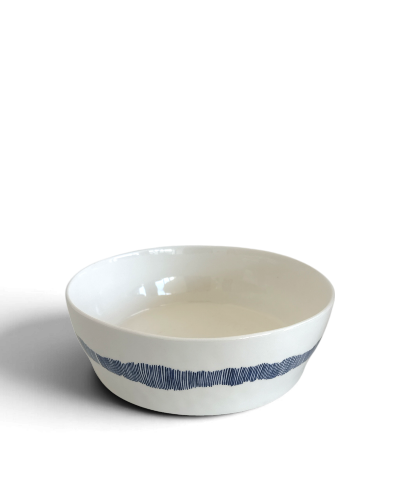 Ottolenghi FEAST Salad Bowl - White with Blue Stripes